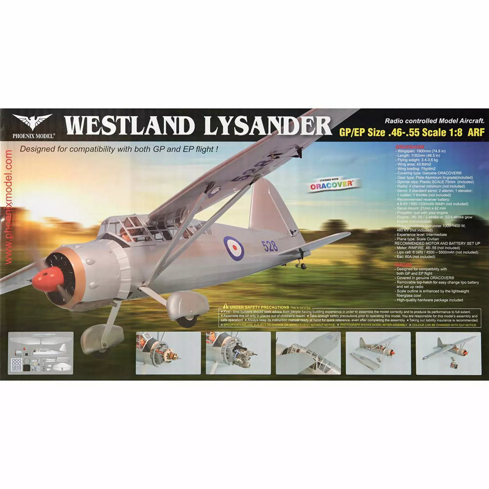 Phoenix Model 1/8 Westland Lysander .46-.55 GP EP ARF 5 Phoenix Model 1/8 Westland Lysander .46-.55 GP EP ARF - Image 3
